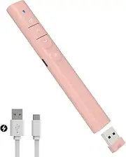 SunnyOcean Presentation Clickers Rechargeable PowerPoint Clicker Wireless Presenter Remote Control 2.4GHz Hyperlink Volume Presentation Clicker for PowerPoint Computer Laptop Mac