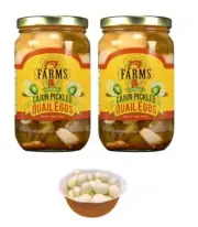 7 Farms Pickled Cajun Jalapeno Quail Eggs 2 Jars Net Wt. 16 Oz (454g)