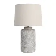 Oriel Andorra Embossed Floral Table Lamp