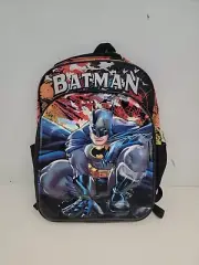 NWT BATMAN 3D Reflective Water Resistant Padder Shoulder Backpack 15" X 17"