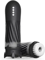 Riotor Automatic Male Masturbator, Adult Sex Toys for Men with 3 Twisting and 5 Thrusting Vibration Modes, Hands-Free Heating Male Vibrating Stroker for Men Guy Pleasure 3D Sleeve (Metal Black)
