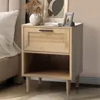 Bedside Table with Drawer and Open Shelf 40 X 35 X 52Cm Nightstand Home Storage