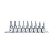 SP Tools 9Pcs 3/8" Drive Socket Rail Set - Torx Plus Long 48mm Cr-V Steel