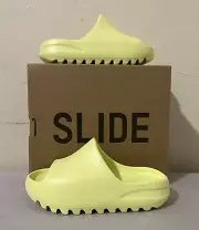 New adidas Yeezy Slide Green Glow Size 12k Infant Baby - GX6139