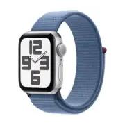 Apple Watch SE 2nd Gen GPS 40mm Silver Aluminium Case Winter Blue Sport Loop