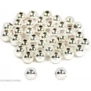 40 Ball Beads Silver Round Beading Stringing 4mm Parts