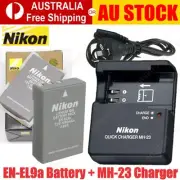 Original Nikon MH-23 Charger & EN-EL9a Battery For DSLR D40 D40x D60 D3000 D5000