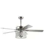 JONATHAN Y Circe 52in 3-Light Drum Shade LED Ceiling Fan With Remote