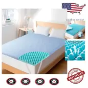 Portable Cooling Memory Foam Bed Topper for Travel - Full Size & Zippered Cover