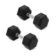 Hex Dumbbells Rubber Coated Hand Weights Pairs for Exercises and 20LB Pair