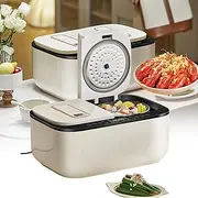 5L smart double-gallon rice cooker,Household large-capacity multi-functional non-stick rice cooker,2.5L+2.5L,Dual bile and dual control,24H partition reservation automatic heat preservation