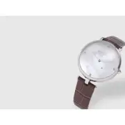 Bolvaint Paris Luxury Women's Watch Silver Face Brown Leather Strap Geometric
