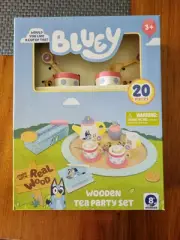 BLUEY - Wooden Tea Party Set (20 Pieces), Suitable for Ages 3+