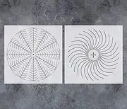 GSS Designs Mandala Dot Art Stencils (2 Pack) - Large Flower Stencil for Dot Mandala Canvas Painting (12x12Inch) - Reusable Painting Stencils for Canvas DIY Art Projects (SL-109)
