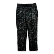 Chico’s Velvet Sequin Pants Womens 0P / 4P Tapered Ankle Pull On Slim Leg NWT