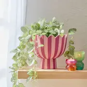 Lucy Stripe Footed Planter [MUSHLUCPW25]