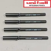 4 x Uni-ball Eye Pigment Ink Deluxe Roller Ball Pen Blue 0.5mm Micro UB-155