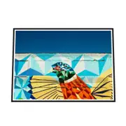 Galrie Vibrant Detroit Wall Art Featuring a Colourful Bird in Fine Art Photography, Black Frame, A2 42 x 60cm (16 x 24inch)