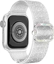 [SIBOYL] Nylon Band for Apple Watch Band 46mm 45mm 44mm 49mm 42mm(Series 3/2/1), iWatch Band for Apple Smart Watch Bands, For Apple Watch Strap for Apple Watch Series 10 Se 9 8 7 6 5 4 3 Ultra-Silver