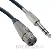 15ft XLR 3-Pin Female to 1/4" Stereo Plug Shielded Microphone Mic Cable Cord TRS