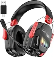 Wireless Gaming Headset for Ps5 Ps4 PC Switch Wireless Gaming Headphones 2.4GHz USB & Type-C & Bluetooth 5.3, 40H+ & 7.1 Surround Sound with Detachable Noise Cancelling Microphone