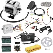 YC Yier Complete 24V 350W Brushed DC Motor Kit with Controller Battery Throttle Pedal Reverse for Electric Vehicles Bicycle E Bike E-Scooters Go-Karts ATV Quad Buggy Razor E300 Drift Trikes