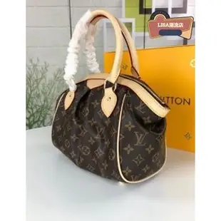 LISA二手 LV 路易威登 M40143 老花Monogram Tivoli PM 經典原花抓皺 手提包 水餃包