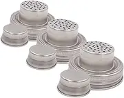 Cabilock Stainless Steel Jar Lid Spout Pack Jar Lid for Canning Seasonings Pepper Shaker for Kitchen Use