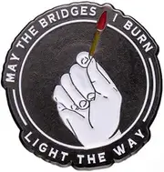 [TAdibu] May My Burning Bridge Light The Way Round Brooch Holding A Lit Match Shaped Badge Inspirational Gift Commemorative Pin Brooches Metal Badge Jewelry Accessories, Metal