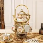 Porcelain Tea Set Espresso Cup Wedding Teapot for Holidays Home Dining Room