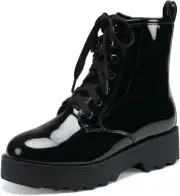 New Aerosoles Steffi Kids Chelsea Ankle Fashion Boots Patent Black Girls Size 11