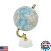 Deco 79 Aluminum Metal World Globe with Marble Base, Desk Globe 6" x 6" x 11"