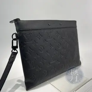 LOUIS VUITTON M81570 晶片款 LV 黑色 原花 牛皮 男用 手拿包 精品包 POUCH