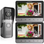 TMEZON Video Intercom System 7 Inches Video Doorbell Camera with 2x7inch Monitor