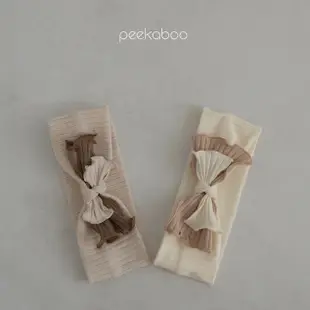 peekaboo 焦糖直紋髮帶《現貨》｜嬰兒髮帶 寶寶髮帶 嬰兒髮飾 寶寶髮飾 新生兒髮帶 兒童髪飾 韓國童裝