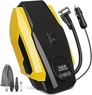 Tyre Inflator Portable Air Compressor，Car Tyre Pump，12V DC Compact Air Pump for Car Tyres， Auto Shut-Off Autopump, Digital Electric Tire Pump with LED Light Multipurpose Car Accessory