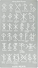 Aleks Melnyk No.412 Metal Stencil, Viking Bind Runes Generator, Bindrune, Ancient Alphabet, Sigil Magic Alphabet Stencil 1 PC, Letter Template for Wood Burning, Pyrography, Wicca Stencil, Bookmark