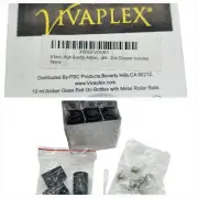 6 Vivaplex Amber 10 ml Glass Roll on Bottles with Metal Roller Balls w box