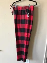 NEW OLD NAVY Women’s Flannel Pajamas Pants XL Large Drawstring Checker Plaid Red