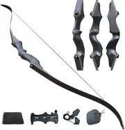 40lbs Recurve Bow 6XARROW Archery Takedown Hunting Adult Shoot Target Right