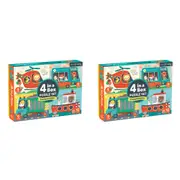 2x Mudpuppy Kids/Children 4 In A Box Jigsaw Puzzle Game Toy Set Transport 3+