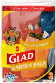 Glad Garden and Clean up Bags, Super Sized and Strong Yard Bags with Drawstri...