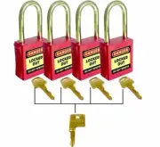 USS Premium Safety Padlock KD 42mm (Set of 4 with Master Key)