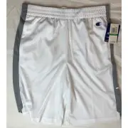 Champion Big Boys Mesh 8" White & Gray Side Stripe Size Large Shorts