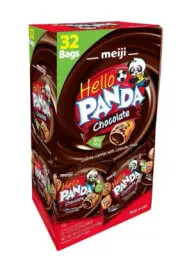 Meiji Hello Panda Cookies, Chocolate Crème Filled -32 Count, 0.75oz Package -New