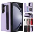 Fr Samsung Galaxy Z Fold6/Fold5/Fold4 PU Leather Flip Stand Pen Slot Wallet Case