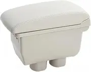 EXEGPLPVK Fit for Nissan Fit for Tiida Fit for Bluebird Armrest Box Central Store Content Box with Cup Holder Ashtray USB Sylphy Tiida Armrests Box(Beige)