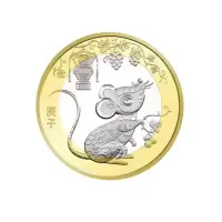 在飛比找momo購物網優惠-【耀典真品】鼠 年 雙色銅合金紀念幣(生肖收藏)