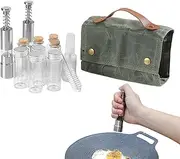 Camping Bag, 12 Pieces Spices Sets With Bruches, Portable Travel Holder With Multiple Holes Design, Lightweight Camping Jars With Storage Bag For Camping Travel