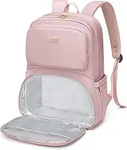 LABOMO Lunch Backpack for Women Work: Men 16 Inch Laptop Backpack with Insulated Lunch Compartment Lunchbox Bag Nurse Teacher
